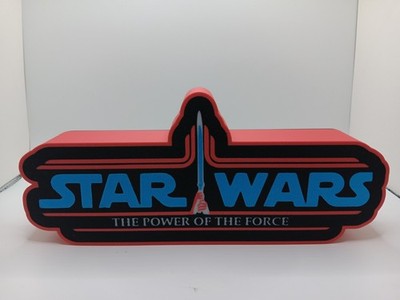 Retro Power of the Force POTF star wars logo lightbox sign for Star Wars display