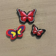 Butterflies Croc Charms Set Of 3 Shoe Jewelry FREE SHIP