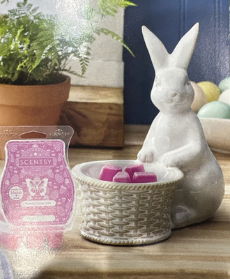 Scentsy Rabbit Warmer Hoppy Hare & one new Scentsy Wax Bar bundle