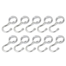 10pcs 25mm Dia Round Tube Wardrobe Hanging Clothes Garment Rail Hanger Hook