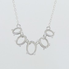 Sterling Silver Semi Mount Pendant Setting Oval OV 8X6mm OV7x5mm OV 6x4mm
