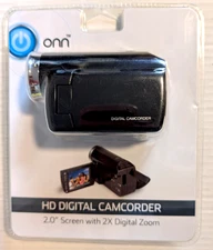 Onn HD Digital Camcorder 2X Zoom 1280 x 720 Video 2.0 Screen - New