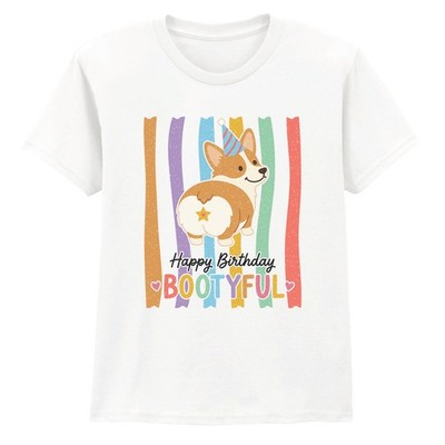 Happy Birthday Bootyful Jungen Mädchen Kinder T-Shirt Corgi Geburtstag Geschenk für Kinder