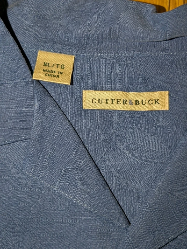 Camisa Cutter And Buck Pebble Playa Club de Golf Abotonada Manga Corta Seda XL Foto 3 de 4