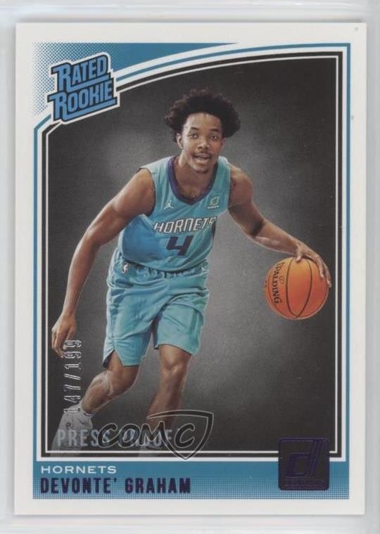 2018 Donruss Rated Rookies Press Proof Purple /199 Devonte' Graham Rookie RC 0kf