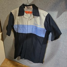 Short Sleeve Mens M Red Kap Mechanic Work Shirts Uniform Honda Dealership