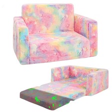 inhand Toddler Chair Comfy,2-in-1 Soft Toddler Couch Fold Out for Kids,Conver...