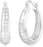 Creolen Ohrringe Silber 925 Hypoallergen Kleine Dicke Huggie FüR Damen MäDchen