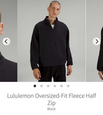 Lululemon Oversized Fit Fleece Men  s L black Half Zip Pullover Sweater