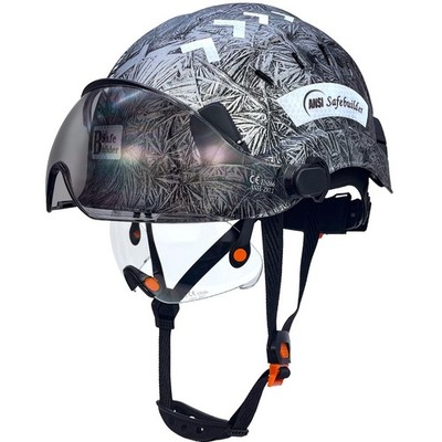 Construction Safety Helmet with Build-in Visor ABS Hard Hat with Visor Adjust...