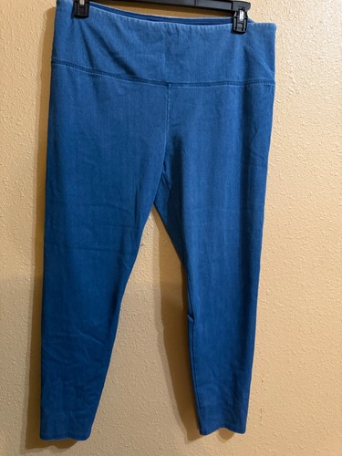 INTRO LOVE THE FIT LEGGINGS SZ 1X MEDIUM WASH STRETCH PULL ON TUMMY CONTROL