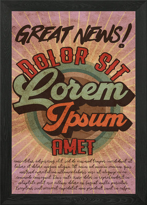 Lorem Ipsum funny Retro Framed Wall Art Poster Canvas Print Picture