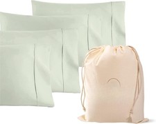1000 TC Sage Standard Pillowcases Set of 4 100 Egyptian Cotton Pillow Cases