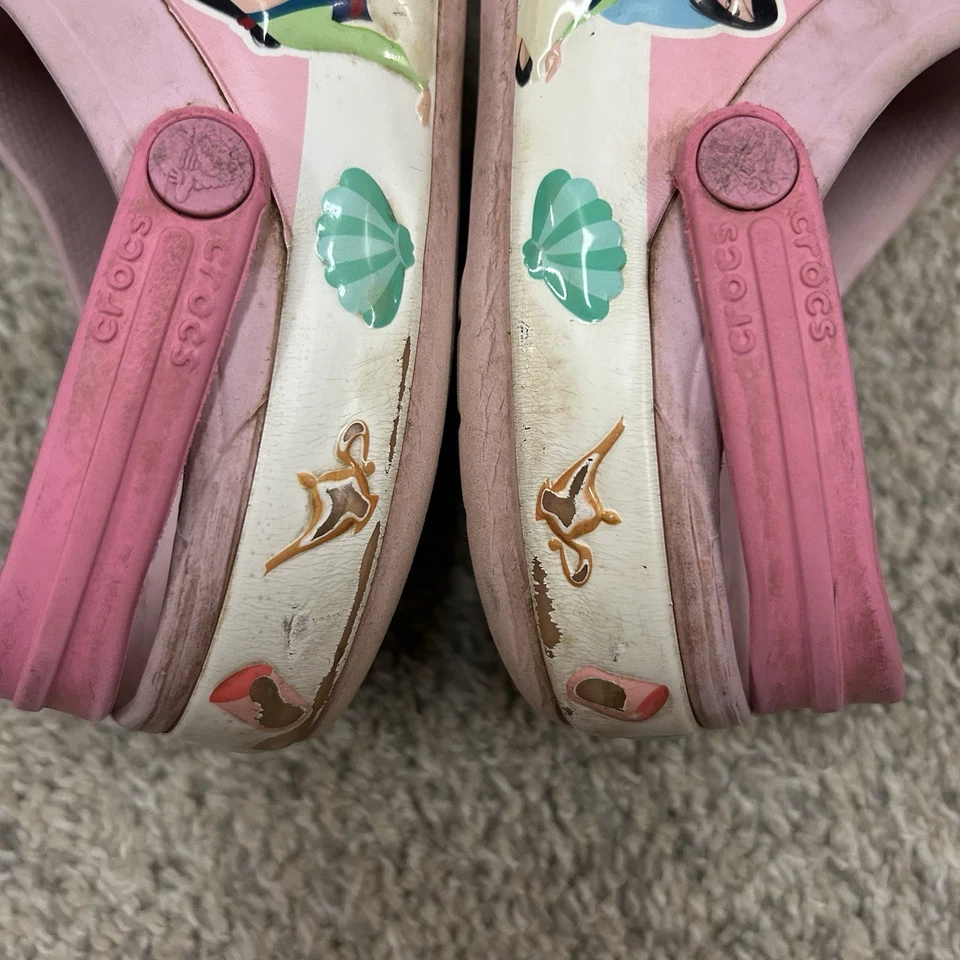Zuecos sin cordones Disney Princesa Crocs Rosa Talla C13 Cenicienta Elsa Sirenita Foto 4 de 4