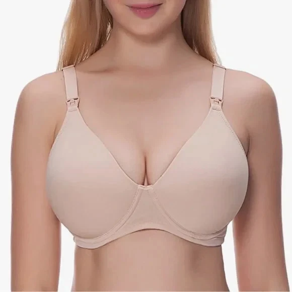 36B - Sujetador de lactancia La Isla Sujetador de maternidad con aros copa caída beige Reino Unido 36B (A219) Foto 2 de 3