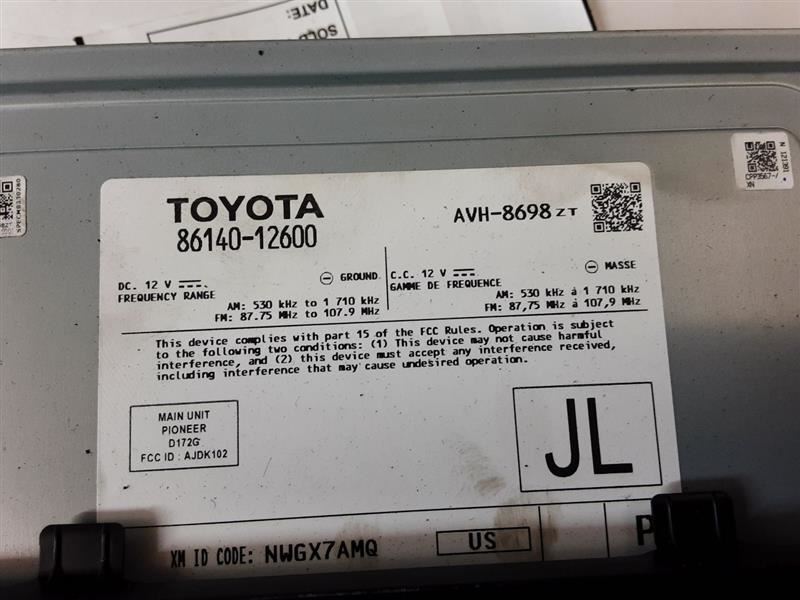 2020 2021 2022 Toyota Corolla Audio Equipment Radio Receiver