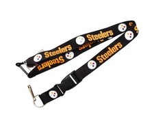 Pittsburgh Steelers Black NFL Safety Breakaway Lanyard with Detachable Clip