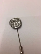 Henry VII Half Groat Coin WC46 Fine English  Pewter on tie stick pin  Scarf