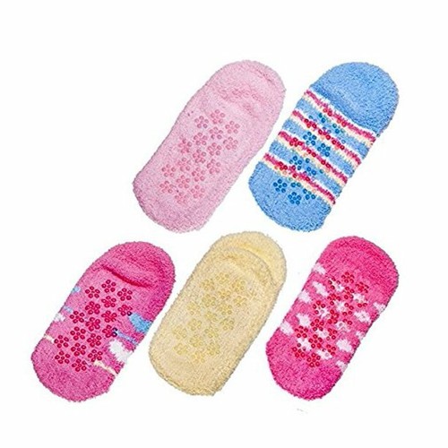 Women's Colorful Striped Solid Soft Casual Fuzzy Ankle Slipper Socks With Grip - 第 2/9 張圖片