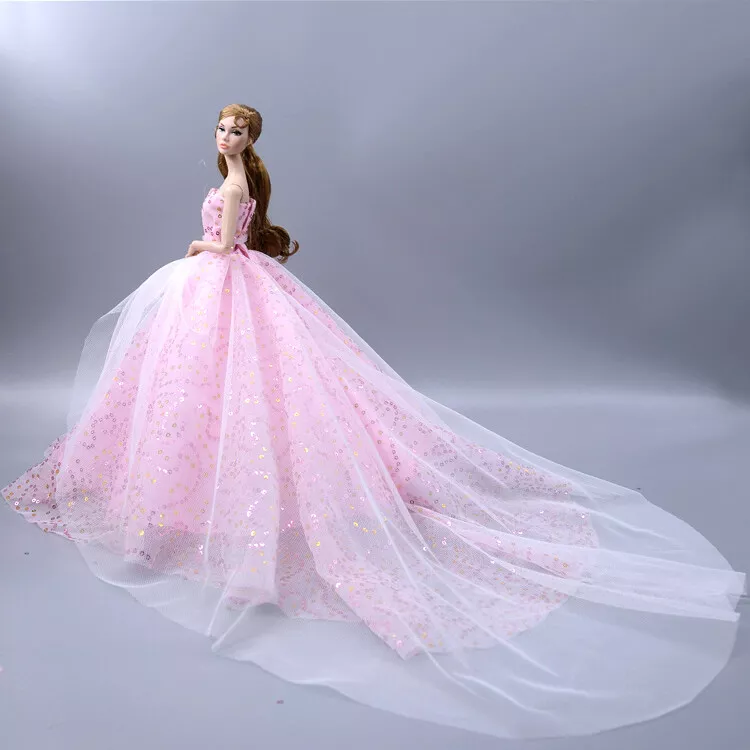 Barbie Doll Clothes Princess Trailing Wedding Dress Fantasy Toys