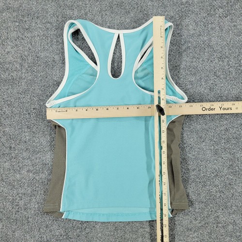 Camiseta sin mangas Nike para mujer pequeña azul ropa deportiva sin mangas sujetador forro elástico - Imagen 9 de 13