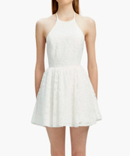 Bardot X2311 White Teo Lace Open-Back Halter Dress Womens Size US 10/XL