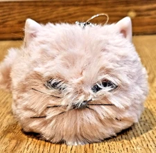  Bath & Body Works Pink Fuzzy Cat Pom Pocket*Bac Holder Keychain