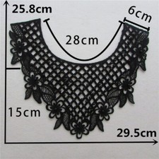 1X Lace Beaded Hollowed Faux Collar DIY Floral False Neck Applique Sewing Decor
