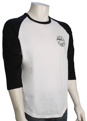 Salty Crew Tuna Time LS Baseball T-Shirt - White / Black - New