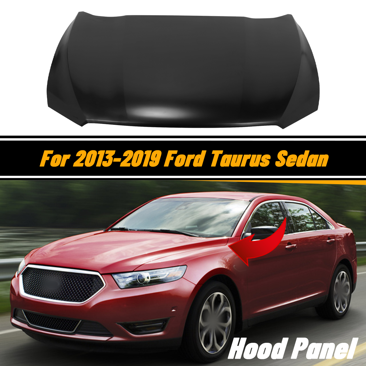 New Hood Panel DG1Z16612A Fits 2013-2019 Ford Taurus Sedan 4-Door Steel