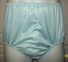 LT BLUE Nylon Tricot 2 LAYER 6" SLEEVE PANTY  24-38" Waist  Sides 9" MEN  