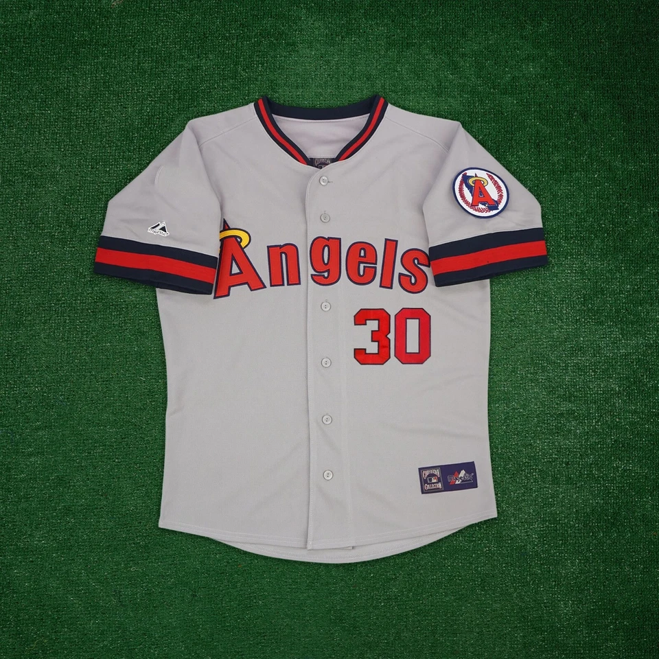 Nolan Ryan California Angels Men's Cooperstown Grey Road Jersey w/ Team Patch - Image 2 of 4