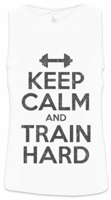 Keep Calm And Train Hard Herren Tank Top Body Building Gym Training Fitness