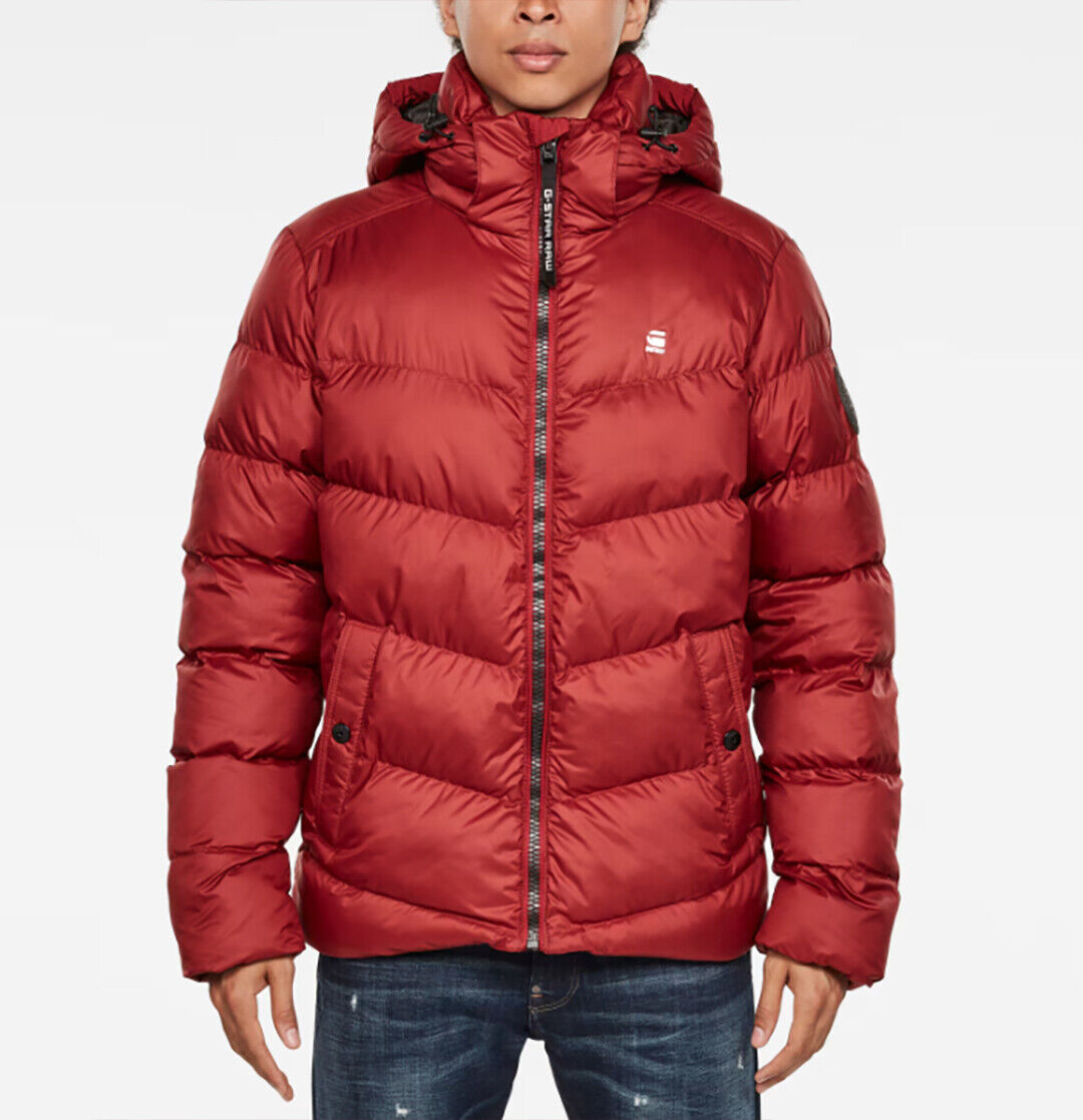 G-Star RAW Men's Dry Red Whistler Down Puffer Hooded Jacket G-Star RAW Men's Dry Red Whistler Down Puffer Hooded Jacket