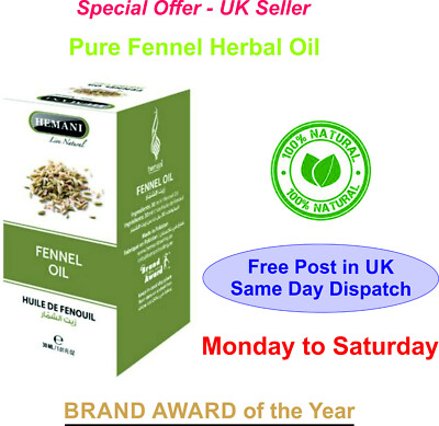 Fenchelöl 30ml 100% natürliches Kräuteröl von Hemani Products 1x Packung
