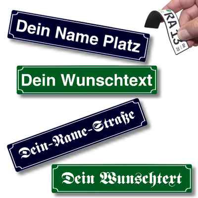 Straßenschild Ortsschild mit deinem Namen Wunschtext als Kühlschrank Magnet 