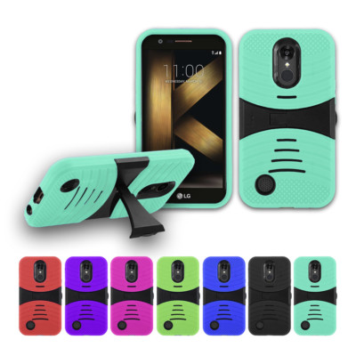 For LG K20 Plus/ LG K20 Armor Rugged Hybrid stand Cover Soft Hard Case 