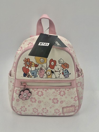 BT21 Flowers Pink \u0026 Cream Mini Backpack 