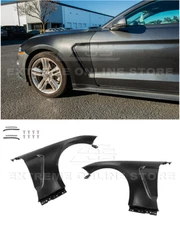 For 18-22 Ford Mustang | GT350 Steel Matte Black Front Side Fenders Pair