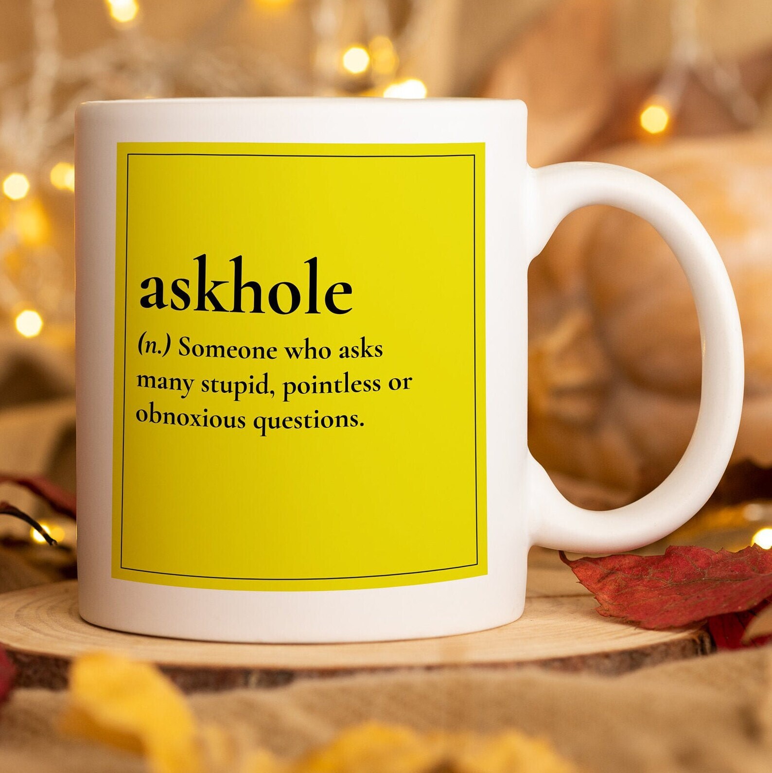 Personalized Mug Stylish Mug For Tea Askhole Funny Quotes Mug White Ceramic Cup