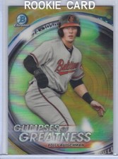 ADLEY RUTSCHMAN 2020 BOWMAN CHROME GLIMPSES OF GREATNESS GOLD REFRACTOR #d /50