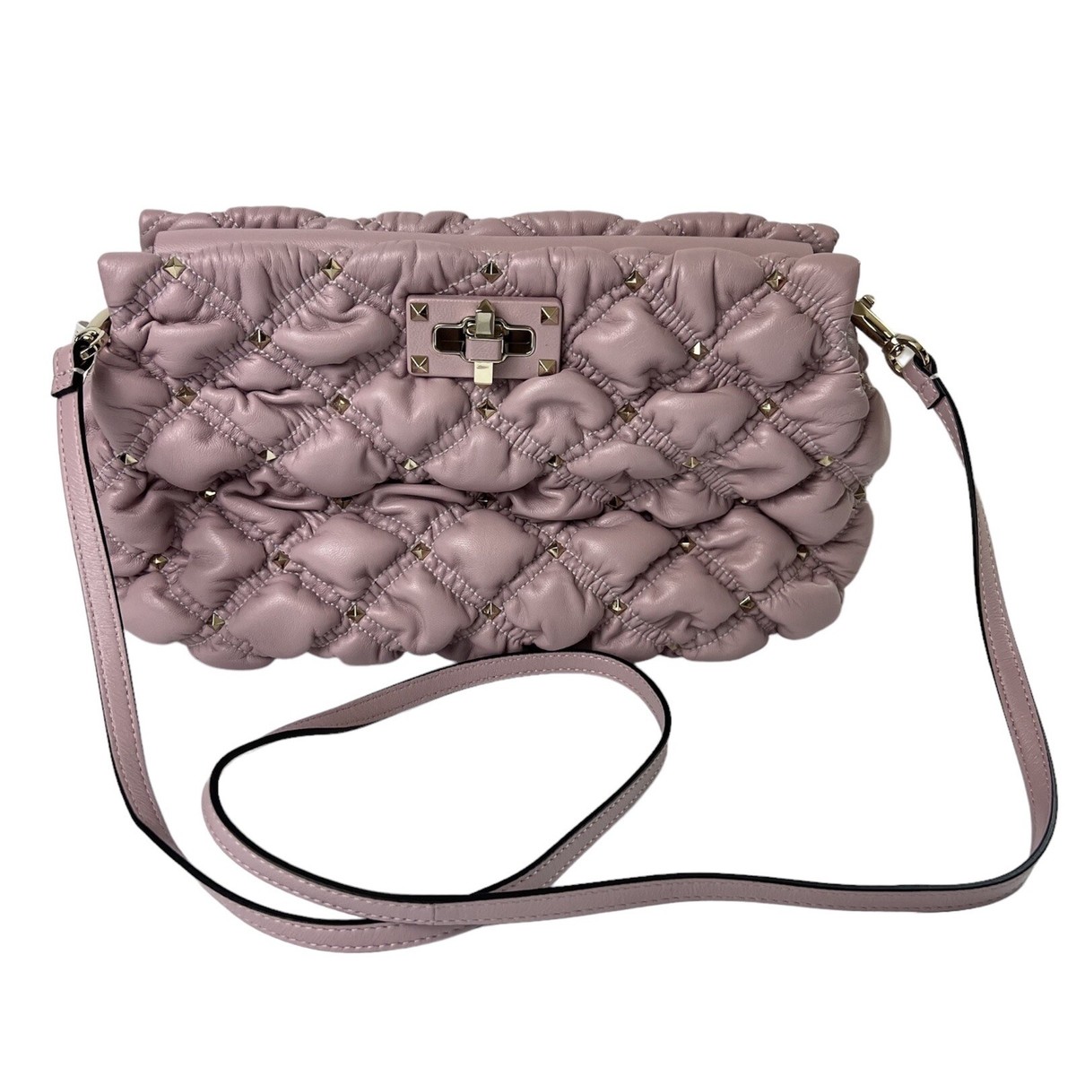 Valentino Garavani Water Lilac SpikeMe Clutch Shoulder Bag Purse