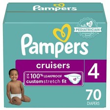 Pampers Cruisers Size 4 Diapers Custom Stretch Fit Leakproof Protection