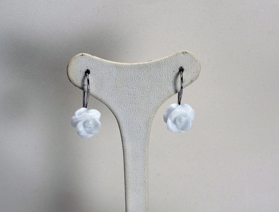 ORECCHINI ARGENTO 925 RODIATO ROSE MISTE DI COLORE GANCIO POMPEANA AGHT 03 - Immagine 4 di 4