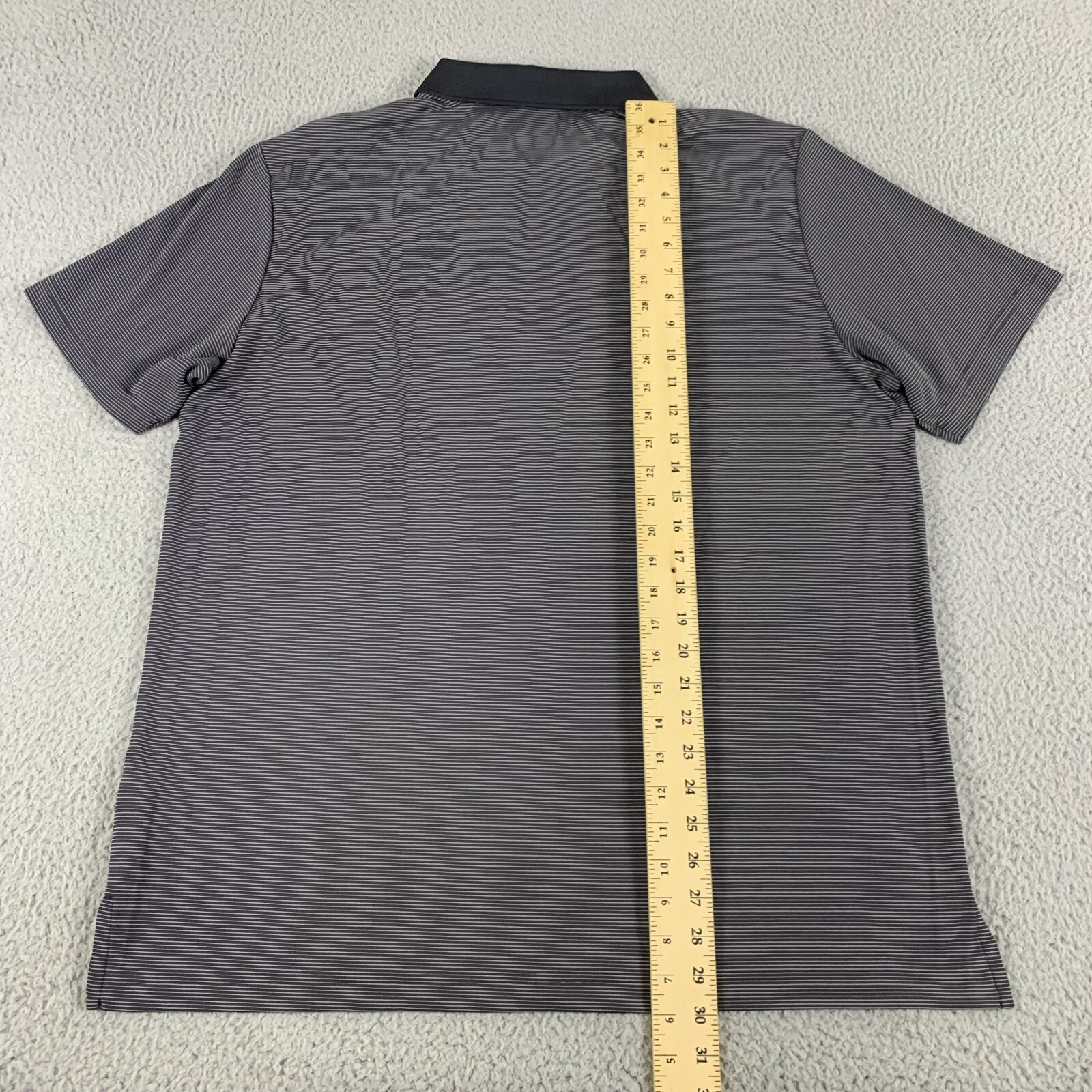 Adidas Polo Shirt Mens Extra Large Black Striped Short Sleeve Polyester Golf thumbnail 8