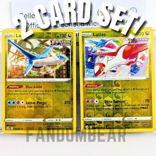 Latios & Latias REVERSE HOLO Fusion Strike card set! 2021 Pokemon 193/