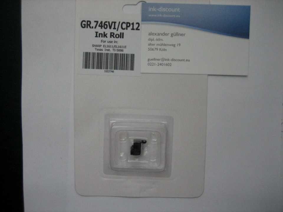 CP-12 Ir 746 Ink Blue for Sharp EL-1611 Purple Paint Roller F Calculator - Image 2 of 4