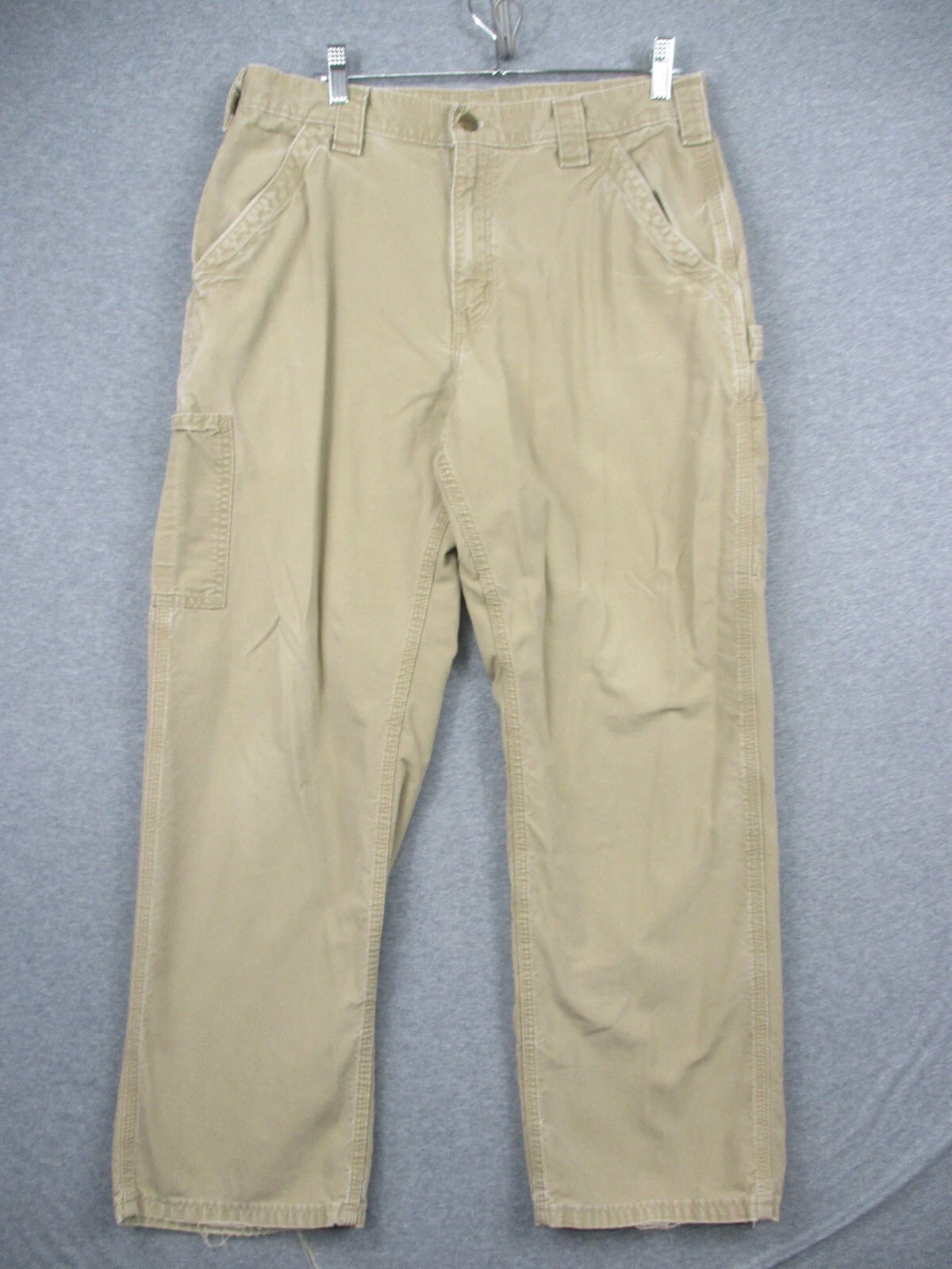 Vintage Carhartt Canvas Carpenter 32x30 Cargo Dungaree Pants Brown B151- DKH