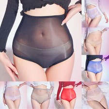 Womens Glossy Sheer Panties Silky Shiny Briefs See Through Ultrathin Underwear