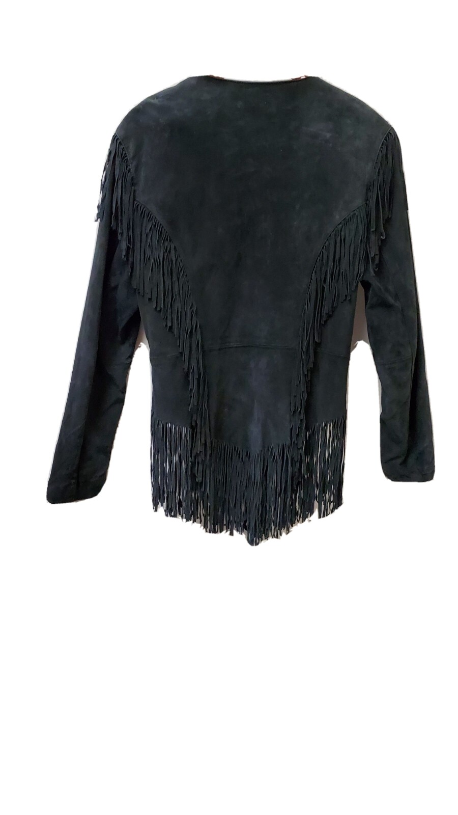 Cripple Creek Black Suede Fringe Leather Jacket Women… Gem